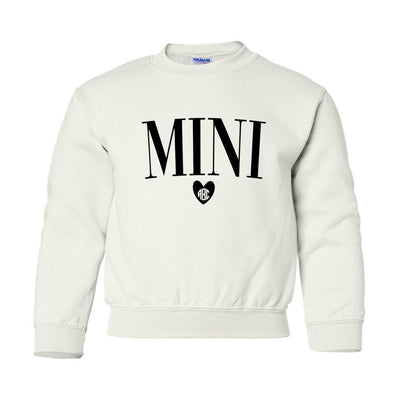 Kids Monogrammed 'Mini Heart' Crewneck Sweatshirt