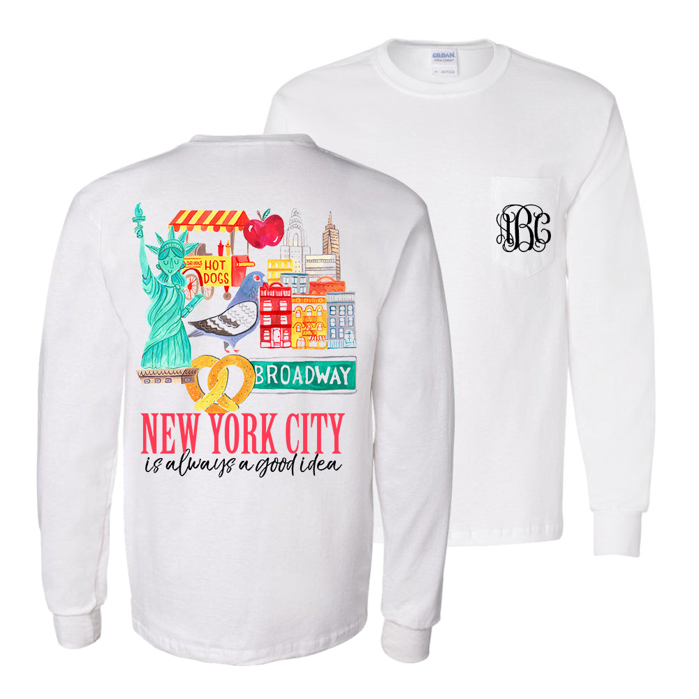 Monogrammed NYC New York City Trip Vacation Front & Back Shirt