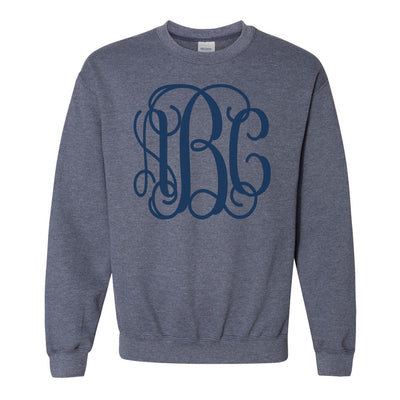 Monogrammed Big Print Heather Crewneck Sweatshirt