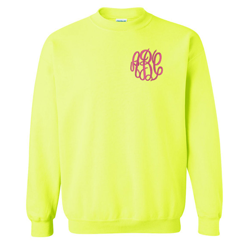 Monogrammed Neon Crewneck Sweatshirt