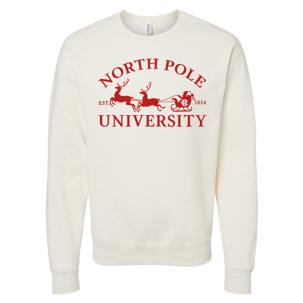 Monogrammed 'North Pole University' Crewneck Sweatshirt