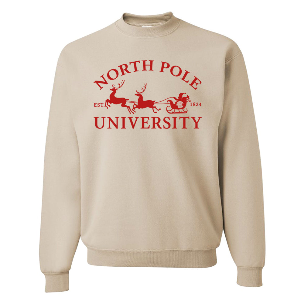Monogrammed 'North Pole University' Crewneck Sweatshirt