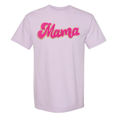 Hot Pink Mama Script Letter Patch T-Shirt