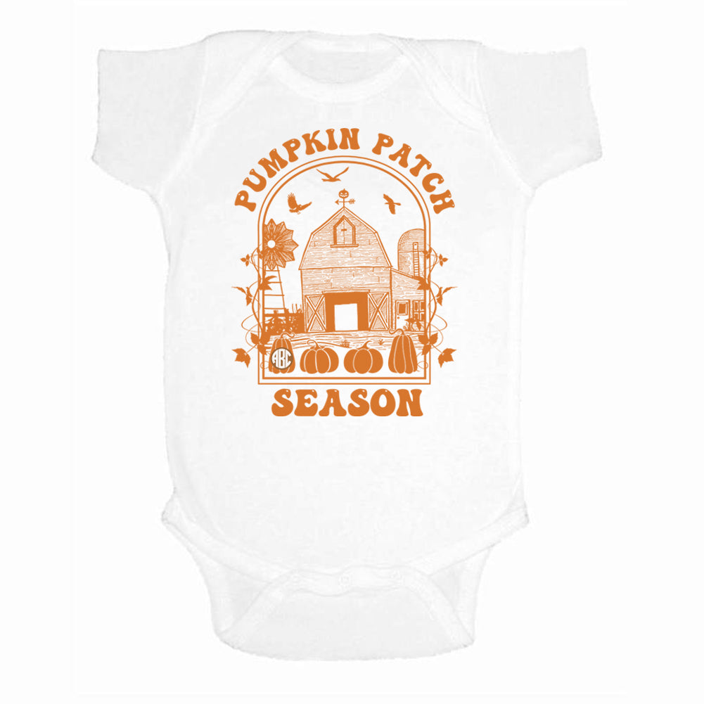 Monogrammed Infant 'Pumpkin Patch Season' Onesie