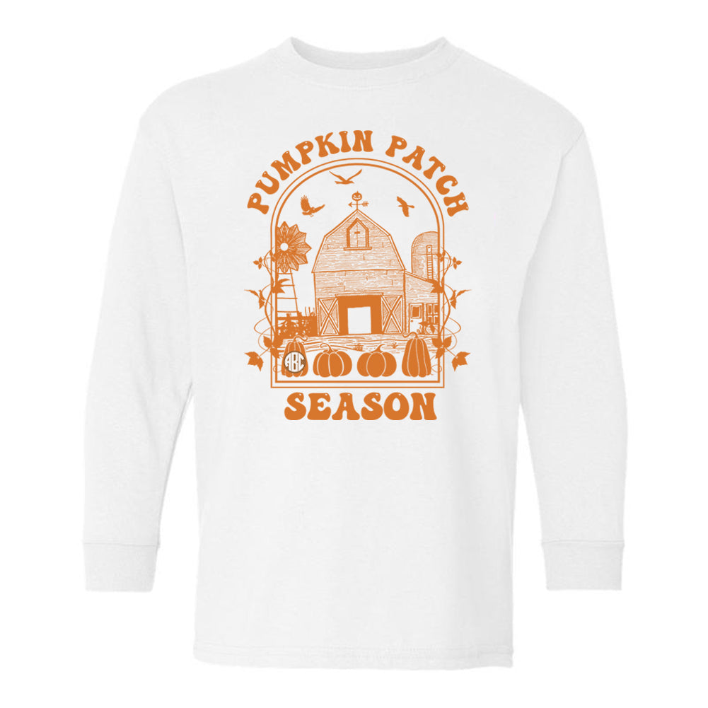 Kids Monogrammed 'Pumpkin Patch Season' Long Sleeve T-Shirt