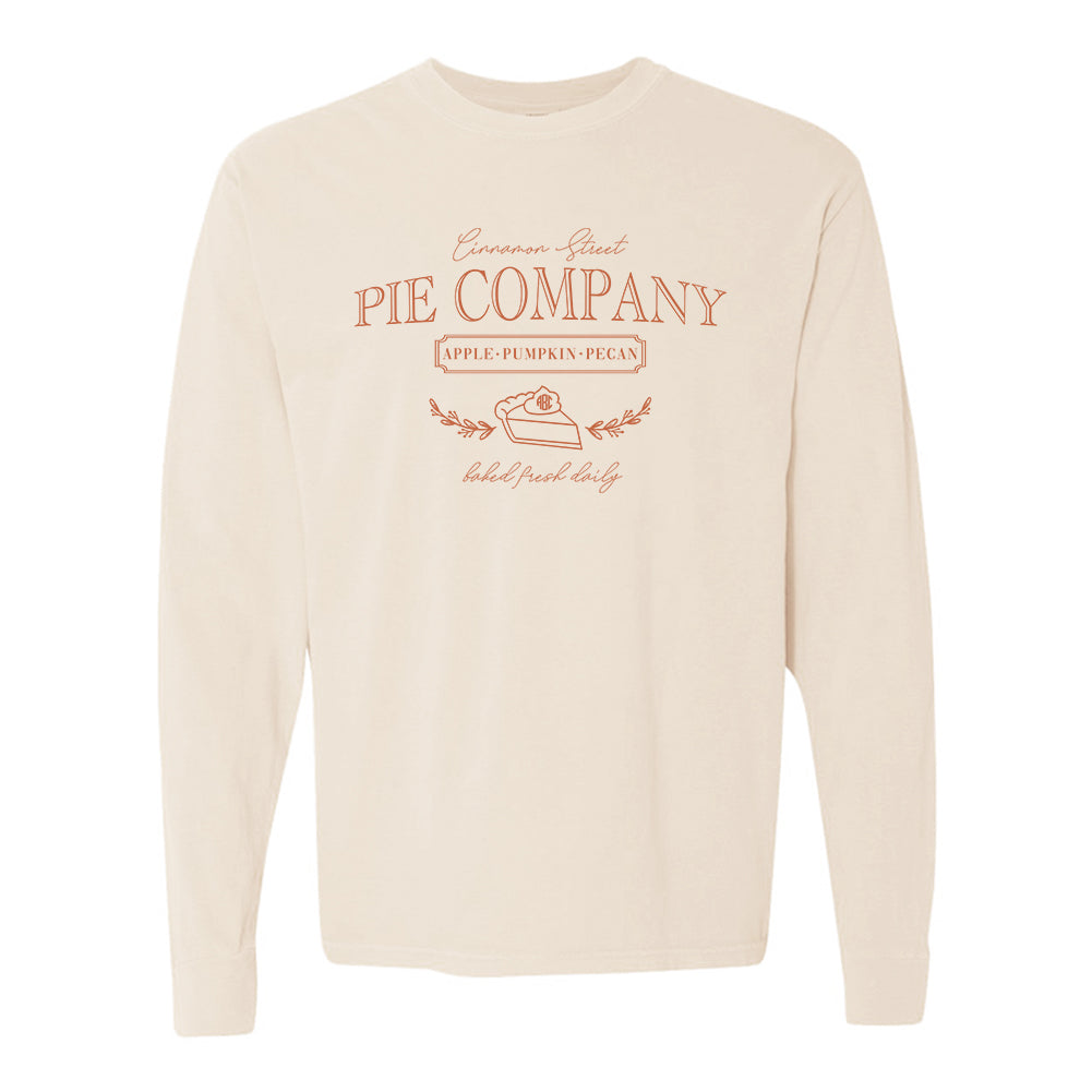 Monogrammed 'Pie Company' Long Sleeve T-Shirt