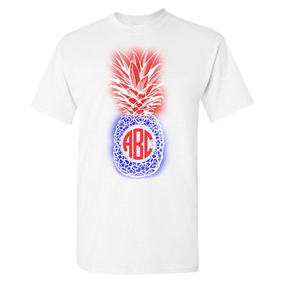 Monogrammed Patriotic Pineapple T-Shirt Fourth of July
