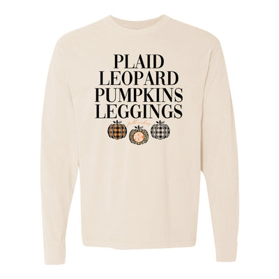 Monogrammed 'Plaid, Leopard, Pumpkins' Long Sleeve T-Shirt