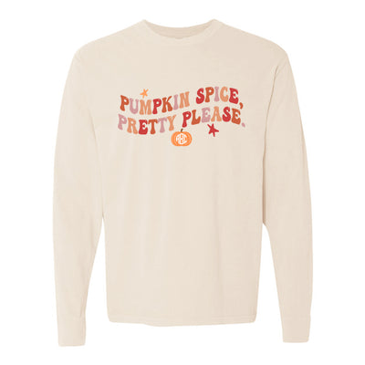 Monogrammed 'Pumpkin Spice, Pretty Please' Long Sleeve T-Shirt