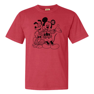 Monogrammed 'Mickey & Pluto Christmas Sweaters' T-Shirt