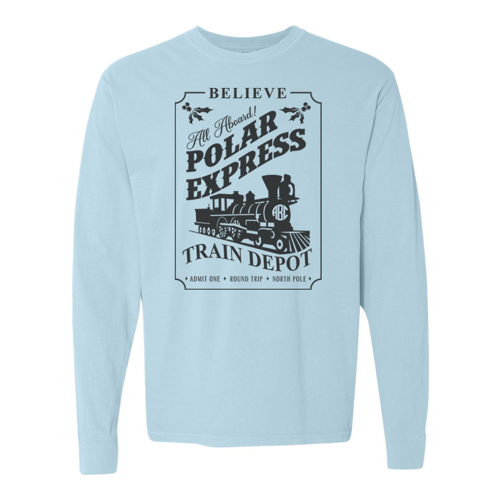 Monogrammed 'Polar Express Train Depot' Long Sleeve T-Shirt