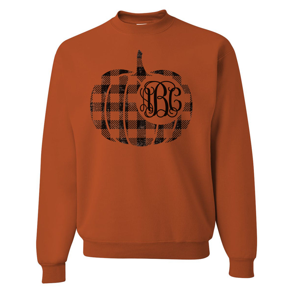 Monogrammed 'Plaid Pumpkin' Crewneck Sweatshirt
