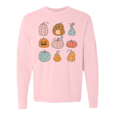 Monogrammed 'Fall Pumpkins' Comfort Colors Long Sleeve T-Shirt