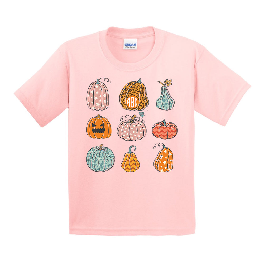 Kids Monogrammed 'Fall Pumpkins' T-Shirt