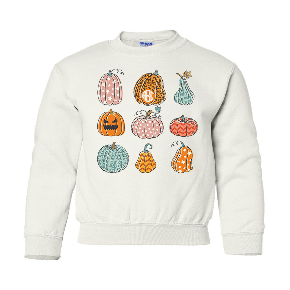 Kids Monogrammed 'Fall Pumpkins' Crewneck Sweatshirt