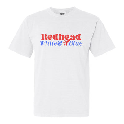 Monogrammed 'Redhead, White & Blue' T-Shirt
