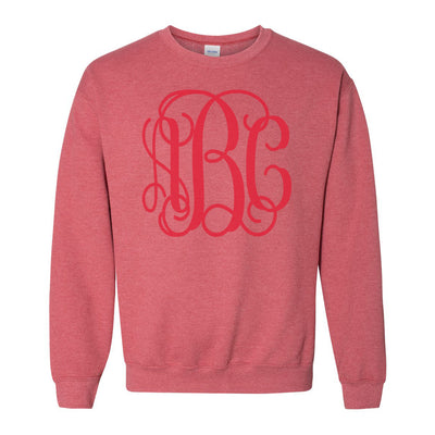 Monogrammed Big Print Heather Crewneck Sweatshirt