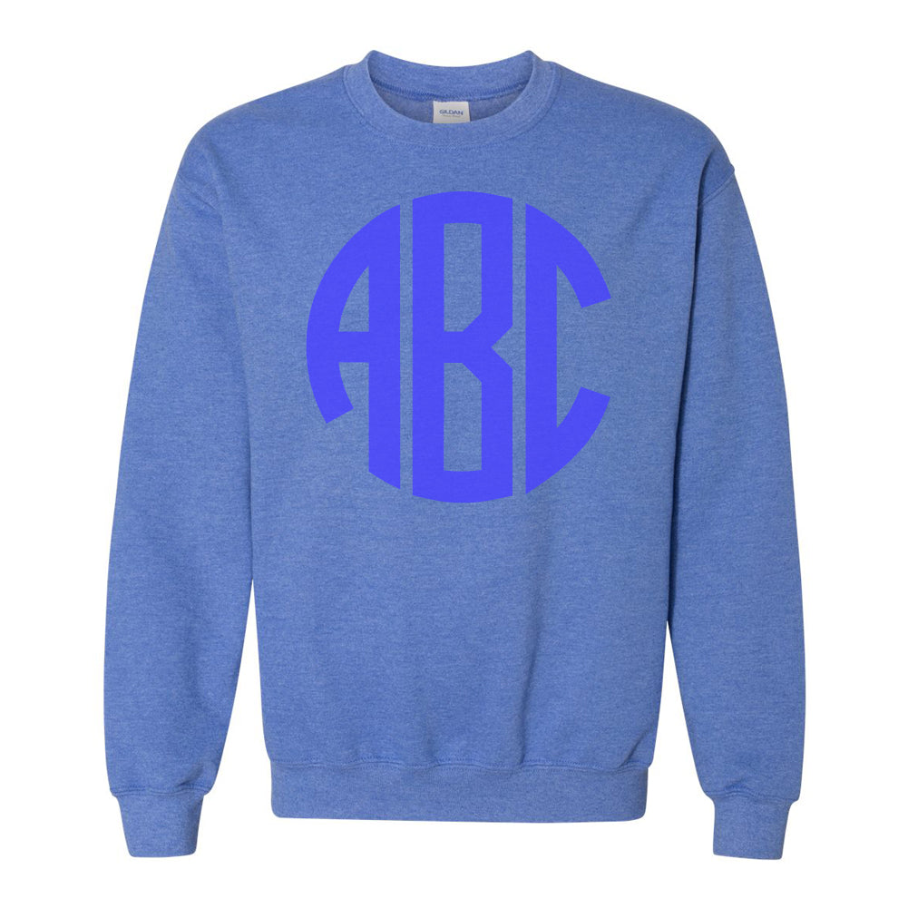 Monogrammed Big Print Heather Crewneck Sweatshirt