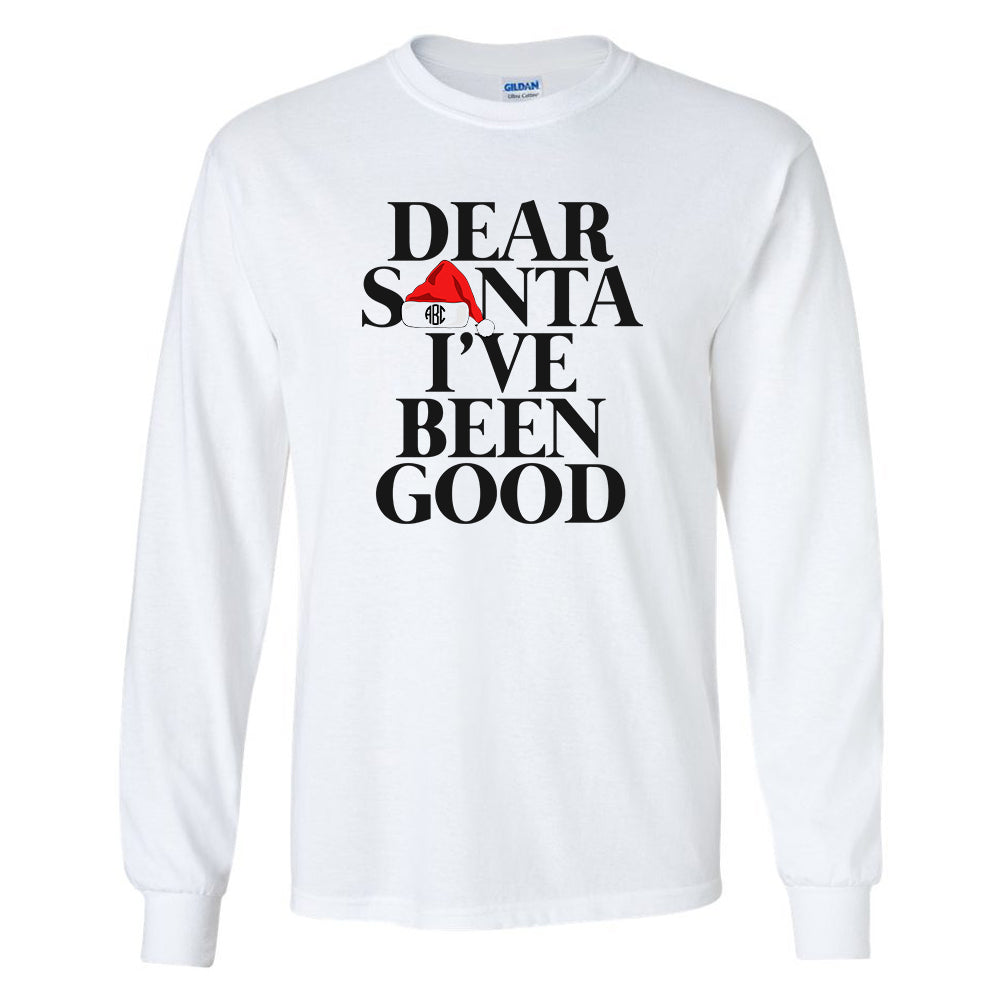 Monogrammed 'Dear Santa' Basic Long Sleeve T-Shirt