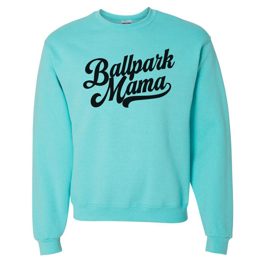 'Ballpark Mama Script' Crewneck Sweatshirt