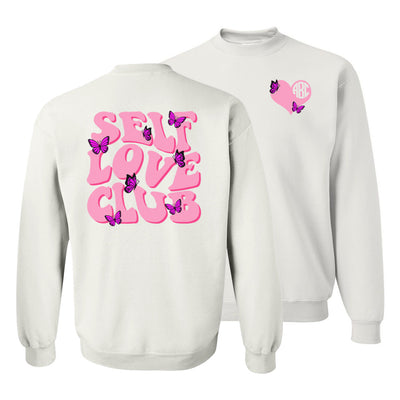 Monogrammed 'Self Love Club' Front & Back Sweatshirt