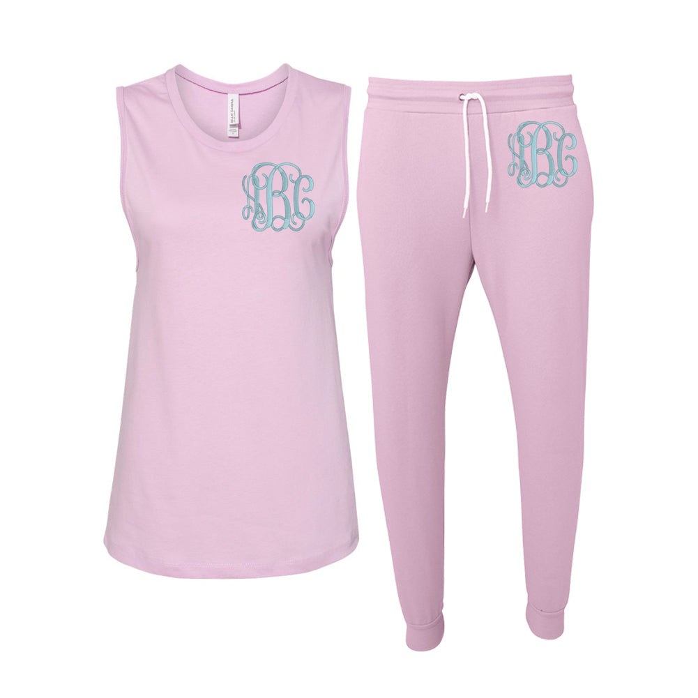 Monogrammed Muscle Tank Jogger Set Package