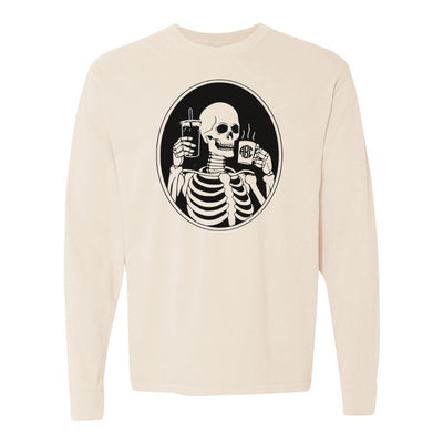 Monogrammed 'Skeleton Coffee' Long Sleeve T-Shirt