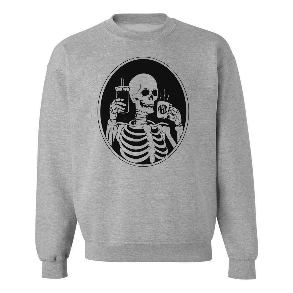 Monogrammed 'Skeleton Coffee' Crewneck Sweatshirt