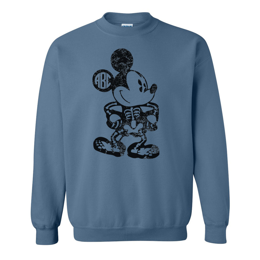 Monogrammed 'Mickey Skeleton' Crewneck Sweatshirt