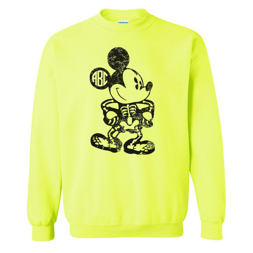 Monogrammed 'Mickey Skeleton' Crewneck Sweatshirt