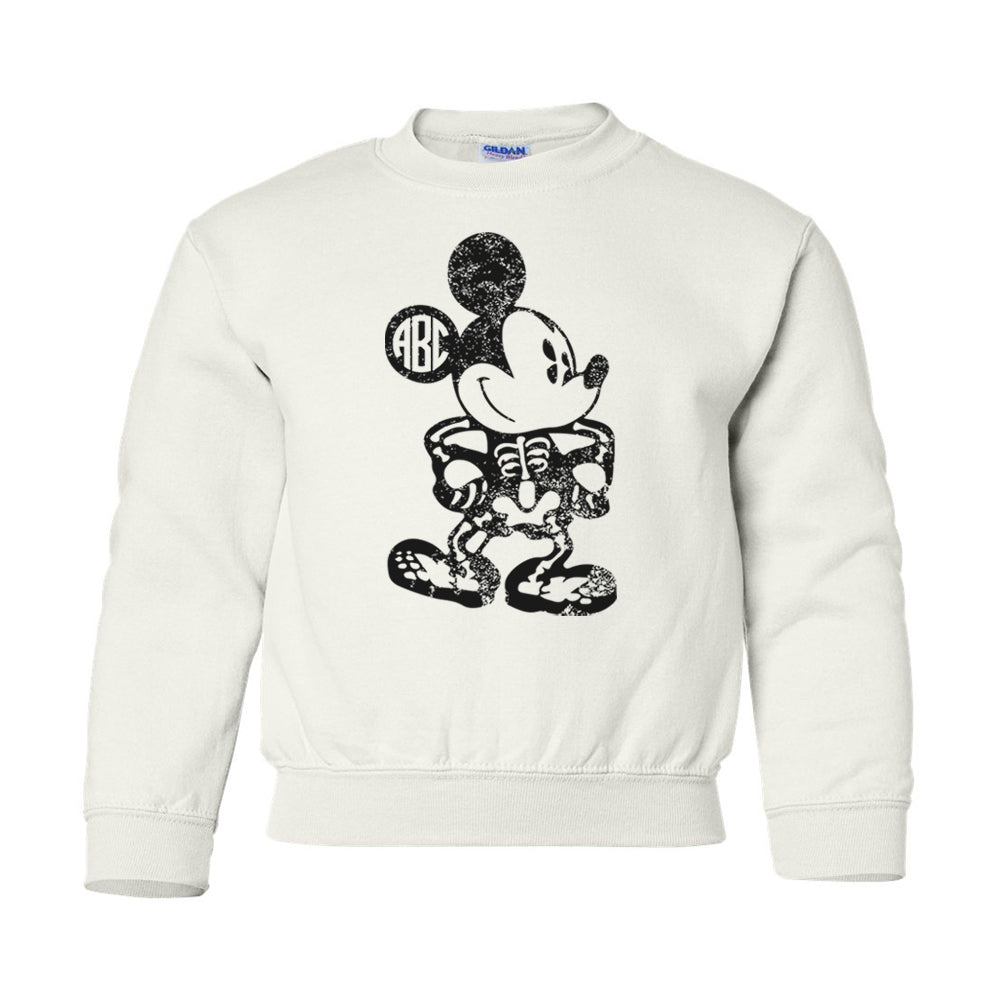 Kids Monogrammed 'Mickey Skeleton' Crewneck Sweatshirt