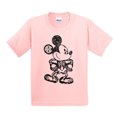 Kids Monogrammed 'Mickey Skeleton' T-Shirt