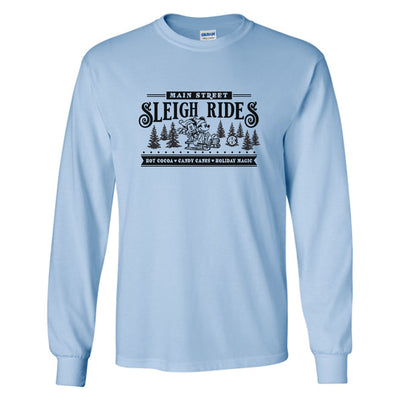 Monogrammed 'Main Street Mickey Sleigh Rides' Basic Long Sleeve T-Shirt