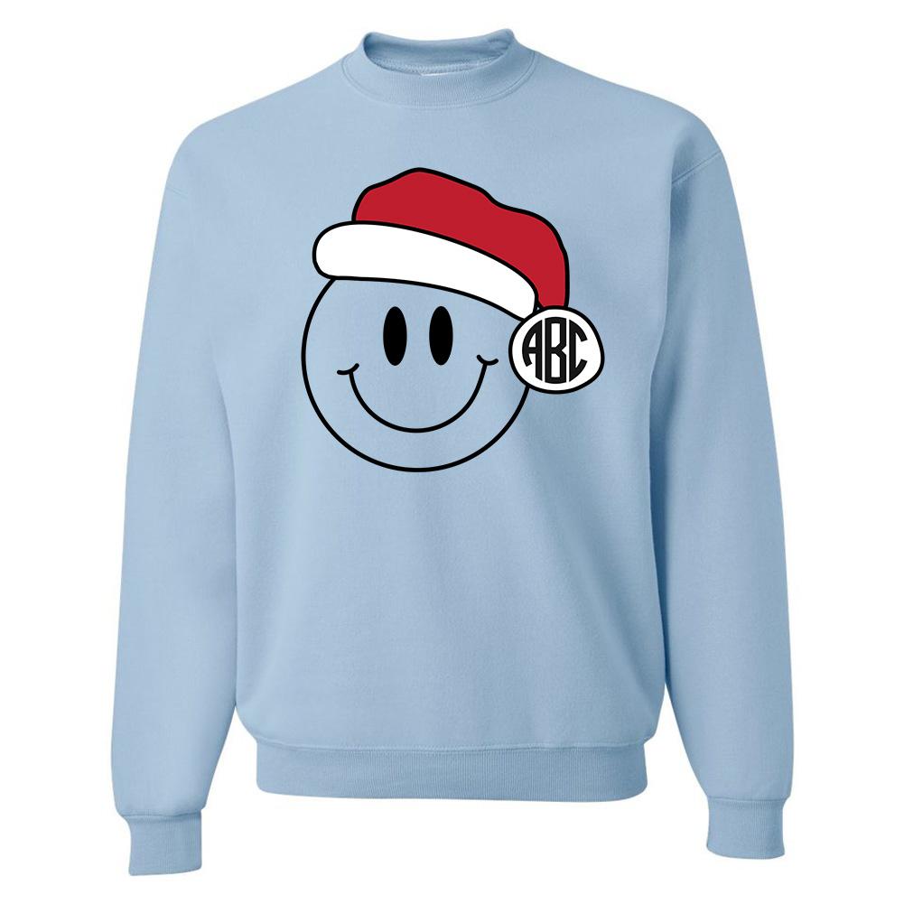 Monogrammed 'Smiley Santa' Crewneck Sweatshirt