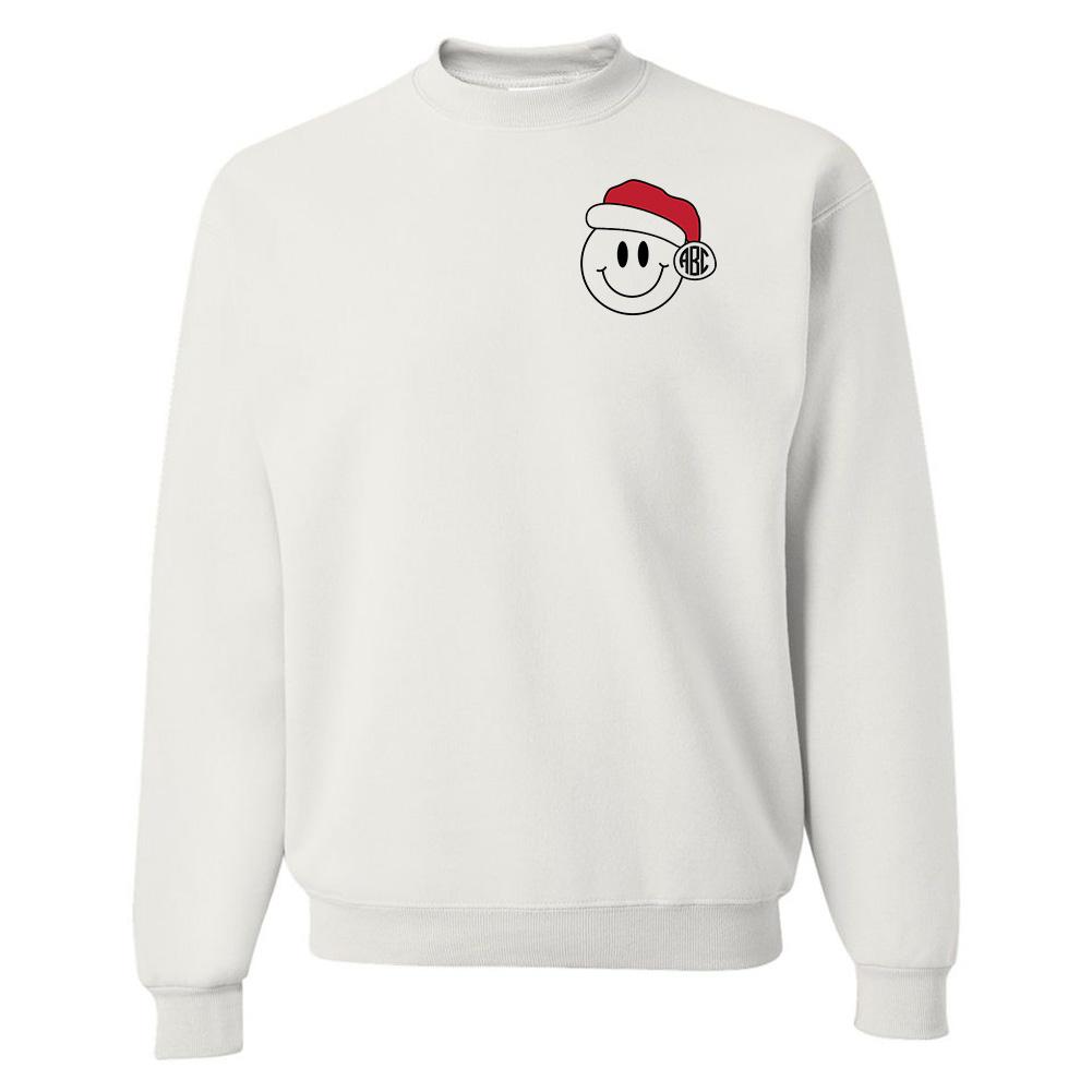 Monogrammed 'Smiley Santa' Crewneck Sweatshirt