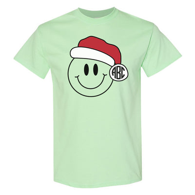 Monogrammed 'Smiley Santa' Basic T-Shirt