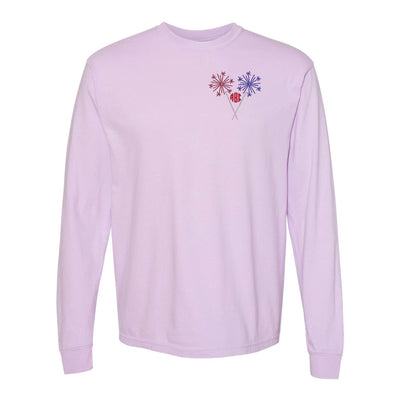 Monogrammed Sparklers Comfort Colors Long Sleeve T-Shirt