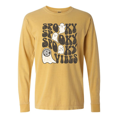 Monogrammed 'Spooky Vibes' Long Sleeve T-Shirt
