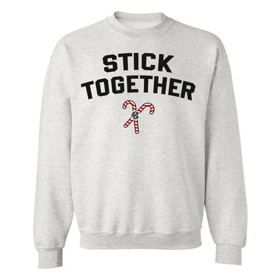 Monogrammed 'Stick Together' Candy Canes Sweatshirt