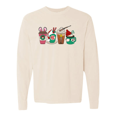 Monogrammed 'A Christmas Story Movie Cups' Long Sleeve T-Shirt