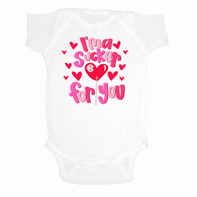 Monogrammed Infant 'I'm a Sucker for You' Onesie