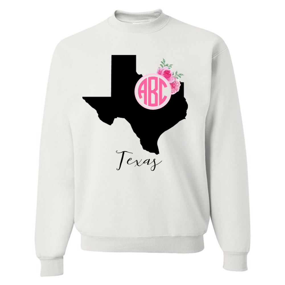 Monogrammed Texas State Pride Crewneck Sweatshirt