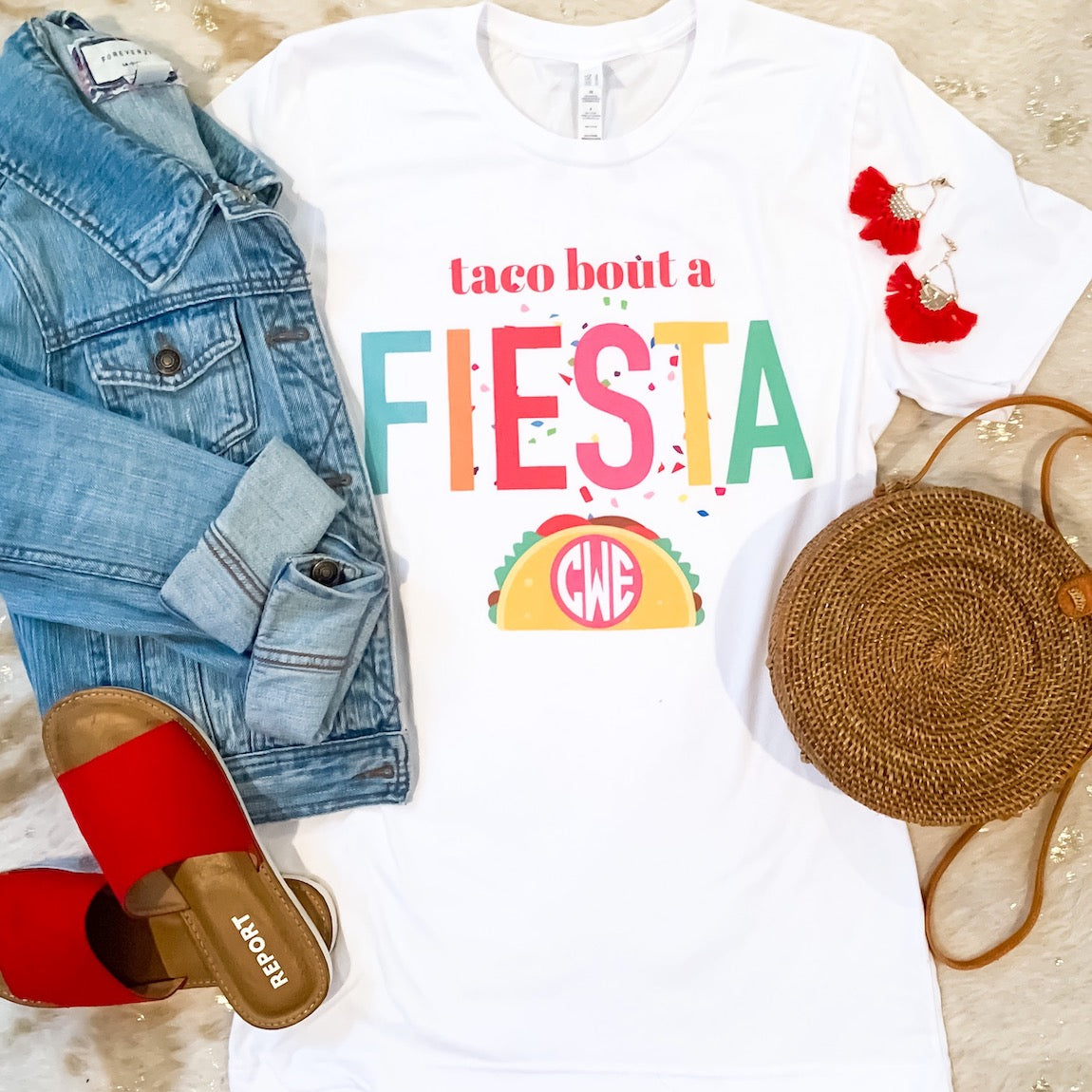 Taco 'Cinco De Mayo' Monogram Fiesta Premium T-Shirt