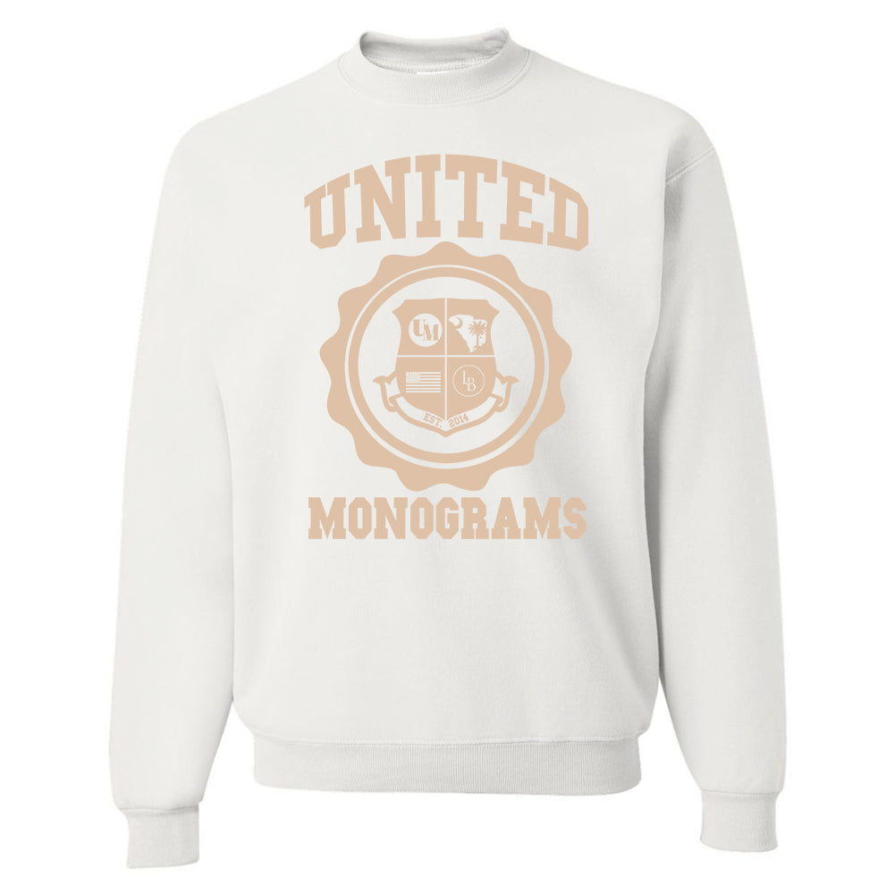 United Monograms 'Neutral Edition' Crest Sweatshirt