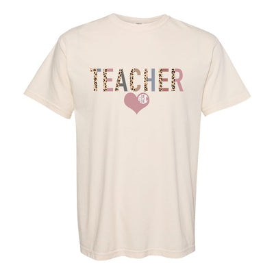 Monogrammed 'Leopard Teacher' T-Shirt
