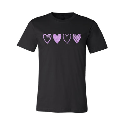 Monogrammed Glitter 'Pink Hearts' Premium T-Shirt