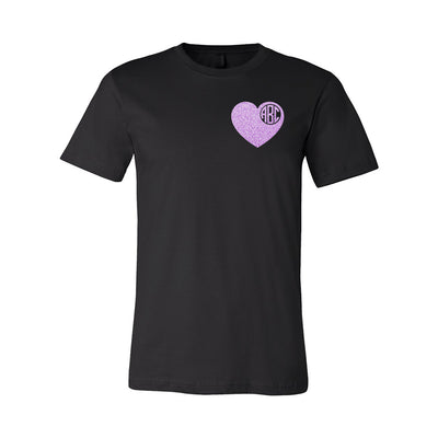 Monogrammed Glitter 'Big Heart' Premium T-Shirt