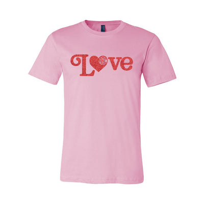 Monogrammed Glitter 'Love' Premium T-Shirt