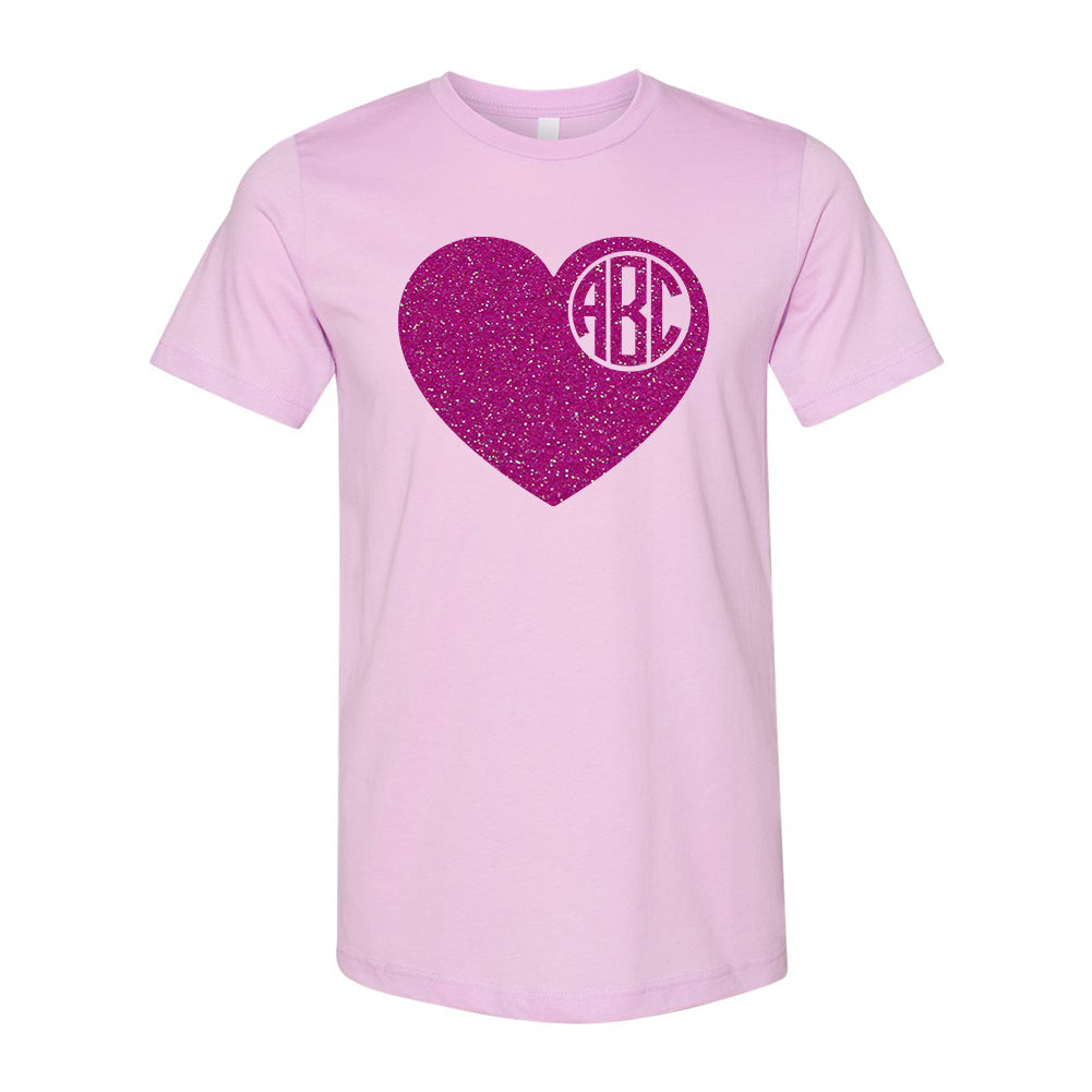 Monogrammed Glitter 'Big Heart' Premium T-Shirt