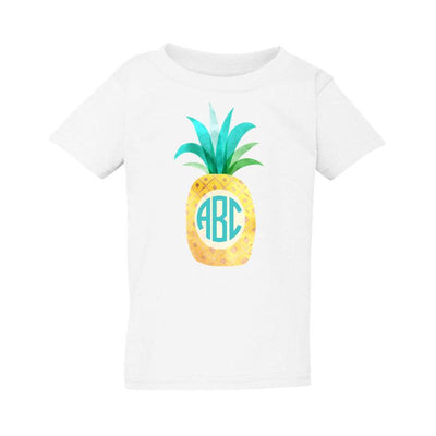 Kids Monogrammed 'Watercolor Pineapple' T-Shirt